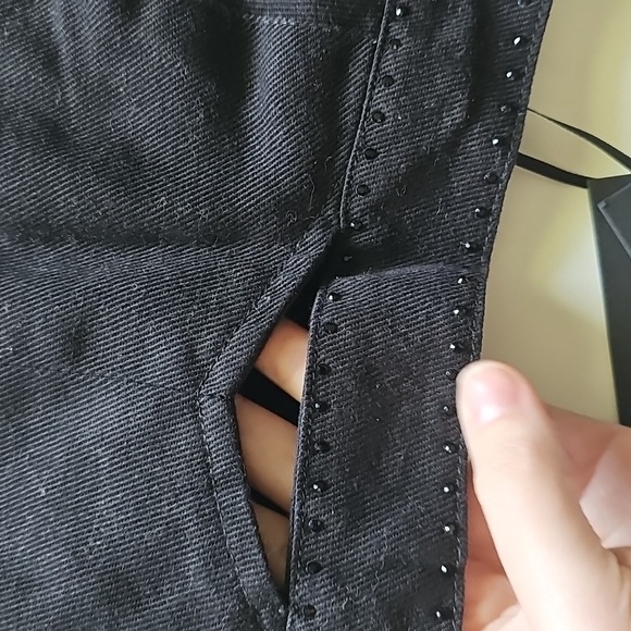 NWT House Of Harlow Black Denim Women's Crop Top - Picture 5 of 6